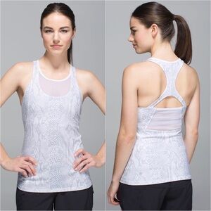 Lululemon Mesh With Me Tank Desert Snake White Silver Fox / White